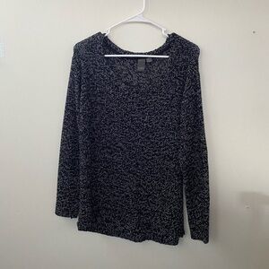 Women's Black and White Sweater